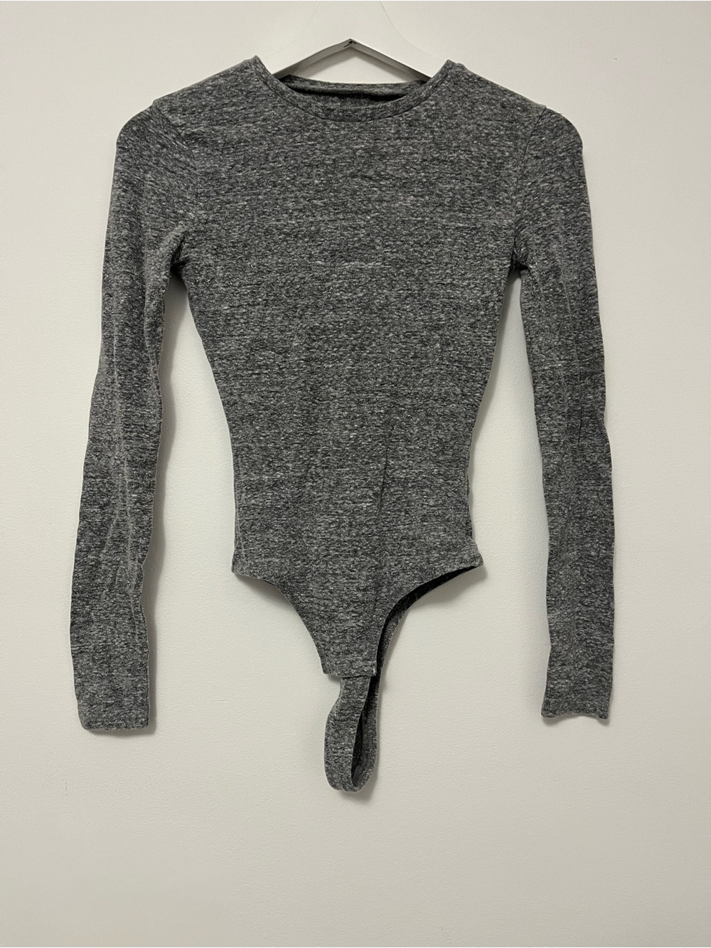 Madewell Crewneck Thong Bodysuit in Heathered Smoke Size XXS